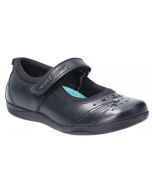 Hush Puppies Amber Black Leather School Shoes