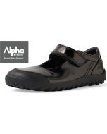 Bobux Alpha Hula Black Patent Barefoot School Shoes