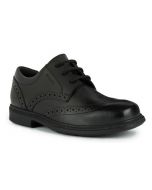 Geox Federico Black Leather School Shoes