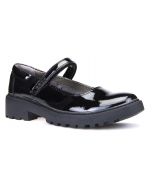 Geox Casey MJ Black Patent School Shoes
