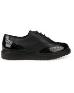 Geox Thymar Black Patent School Shoes