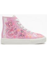Lelli Kelly Emerald Mid Pink Glitter Canvas Baseball Boots