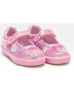 Lelli Kelly Cressida Hot Pink Glitter Canvas Shoes