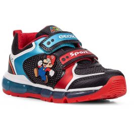 Geox Android Black Red Mario Lights Trainers - Little Wanderers