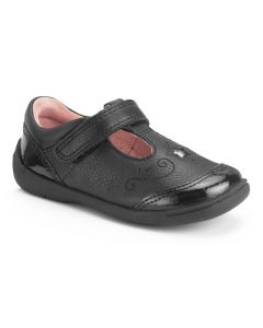 Start-Rite Dazzle Black T-bar School Shoes