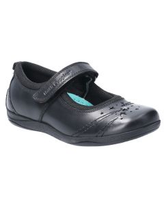 Hush Puppies Amber Black Leather School Shoes