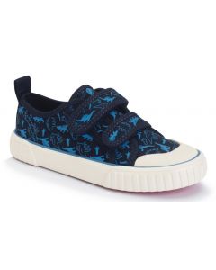 Start-Rite Tide Navy Dino Canvas Shoes