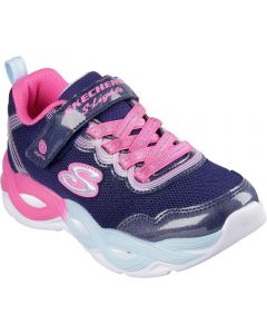 Skechers Lights Twisty Glow Navy Pink Trainers
