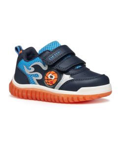 Geox Lightyloo Navy Orange Trainers