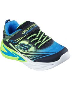 Skechers Flex Glow Ultra Black Blue Lime Trainers
