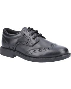 Hush Puppies Harry Black Leather School Shoes