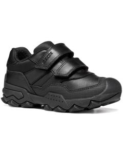 Geox Buller Black Leather School Shoes