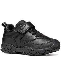 Geox Buller Lace Black Leather School Shoes