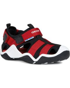 Geox Wader Black Red Sandals