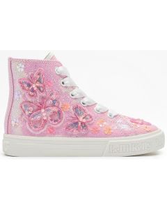 Lelli Kelly Emerald Mid Pink Glitter Canvas Baseball Boots