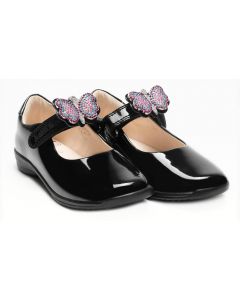 Lelli Kelly Luna 2 LKSO8611 F Fitting Black Patent School Shoes