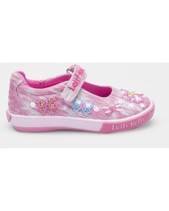 Lelli Kelly Bow Shining Pink Canvas Shoes