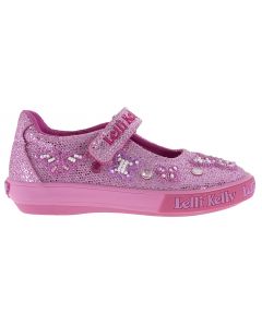 Lelli Kelly Butterfly Pink Glitter Canvas Shoes