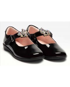 Lelli Kelly Bella Unicorn Black Patent School Shoes