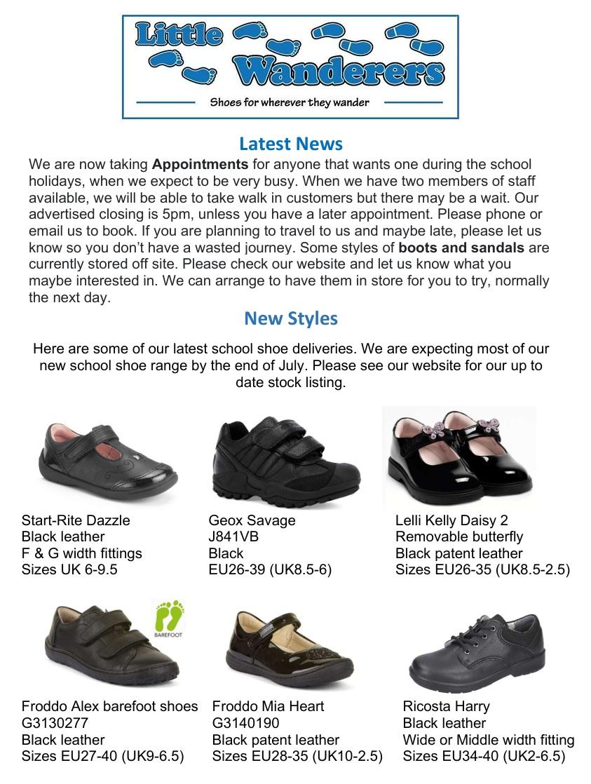 Little Wanderers in store Back To School Newsletter