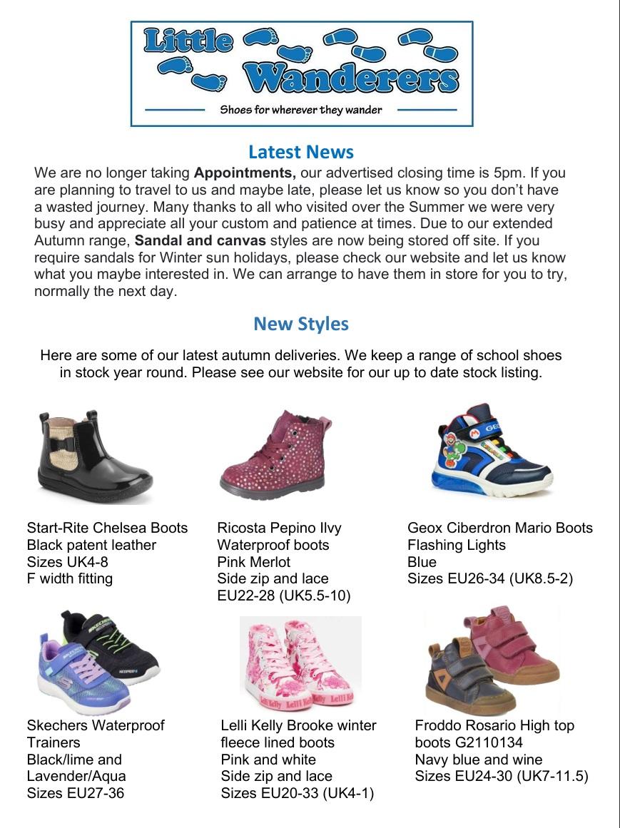 Little Wanderers in store news for October