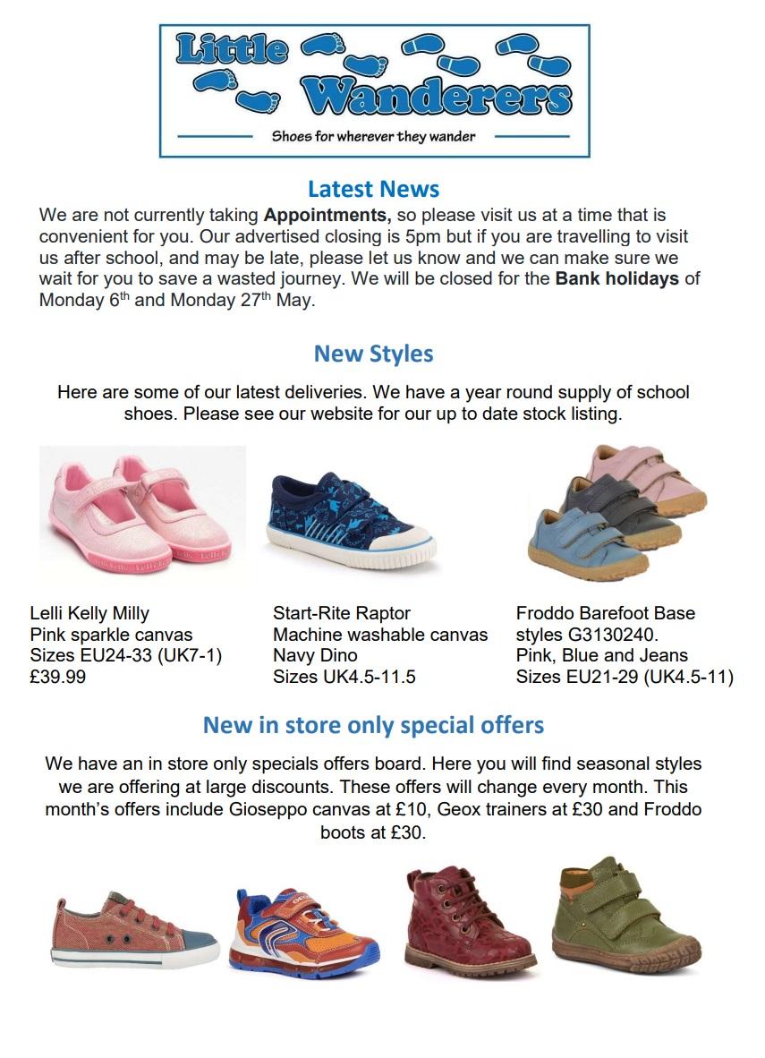 Little Wanderers In-store News for May