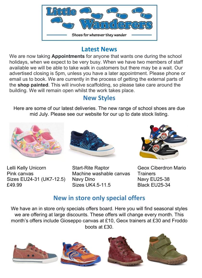 Little Wanderers in store news for July